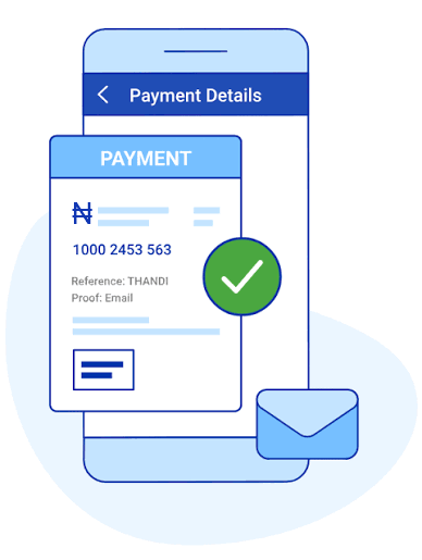 Payment confirmation illustration for proof of funds services